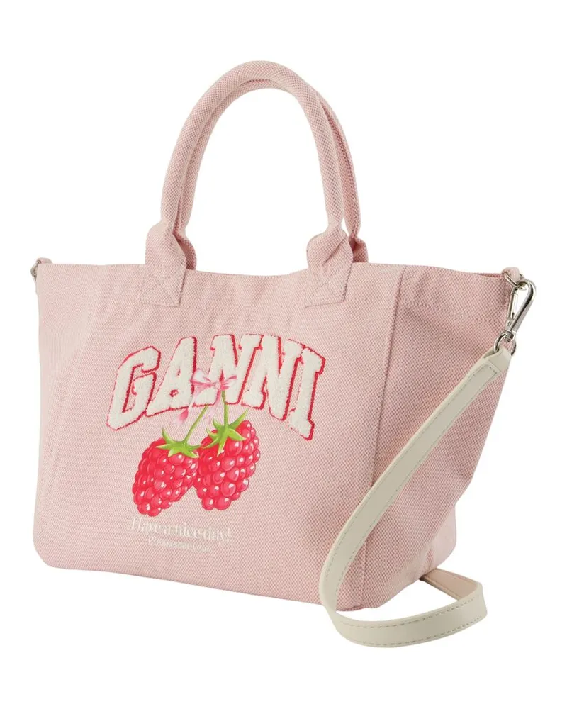 Ganni Women's Small Easy Shopping Bag -  Cotton Pink Totes-Shopping-Bags Pink