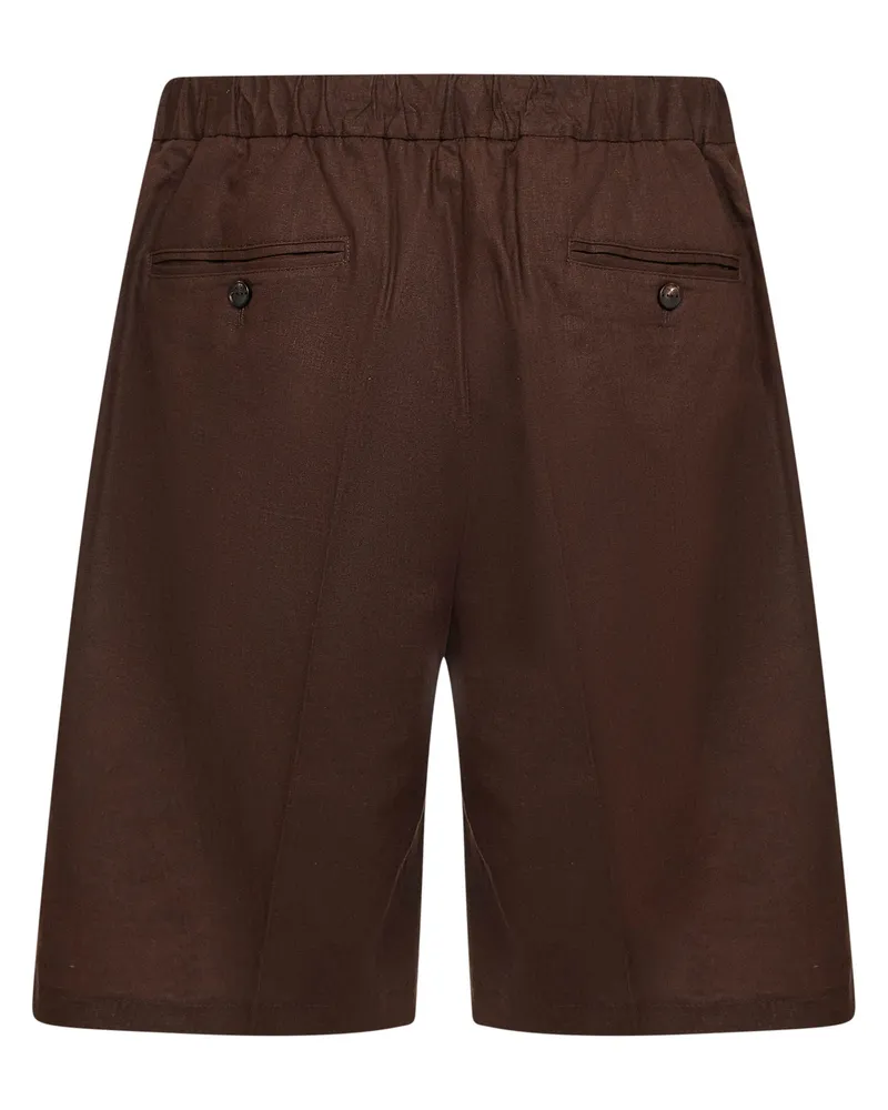 Hevò Men's Bermuda Shorts Torre Lapillo Brown Linen Brown