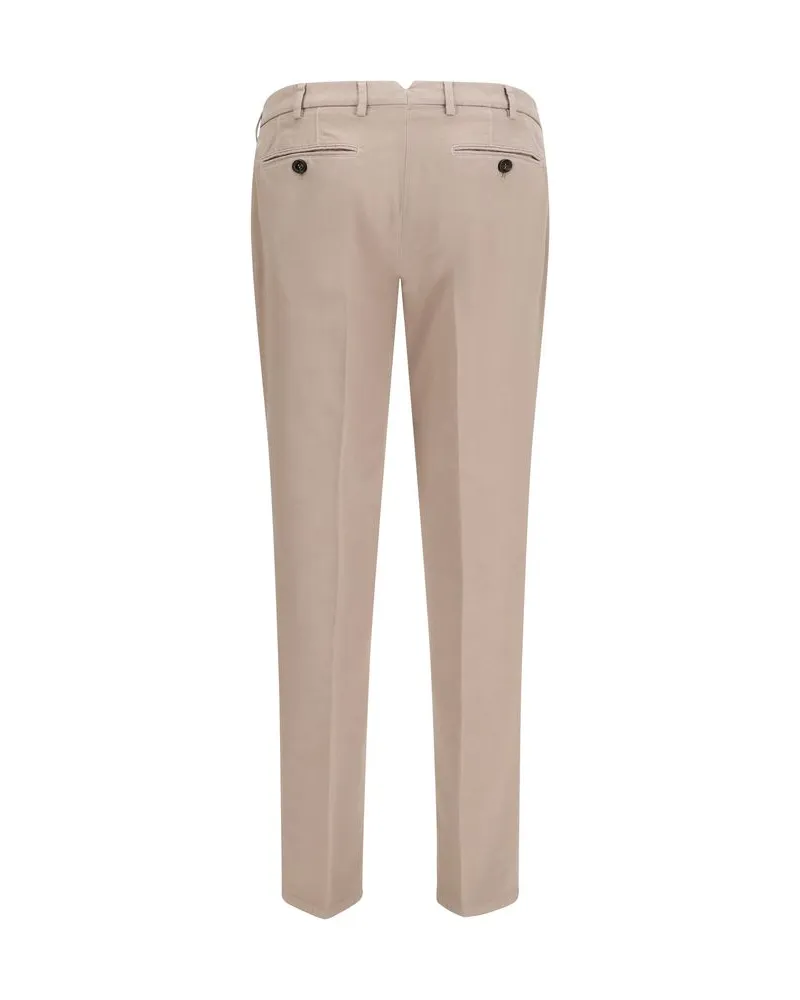 Brunello Cucinelli Men's Beige Cotton Casual Pants Beige