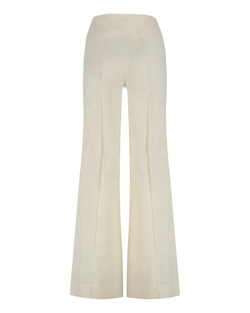 Versace Jeans Women's Straight-Leg Cotton Trousers Cream Straight Cream