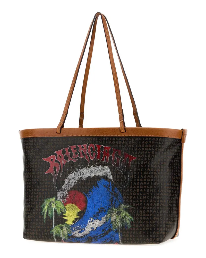 Balenciaga Women's Printed Canvas Medium Select Shopping Bag Black-L Vsurfer Red Borse A Mano Black/l Black