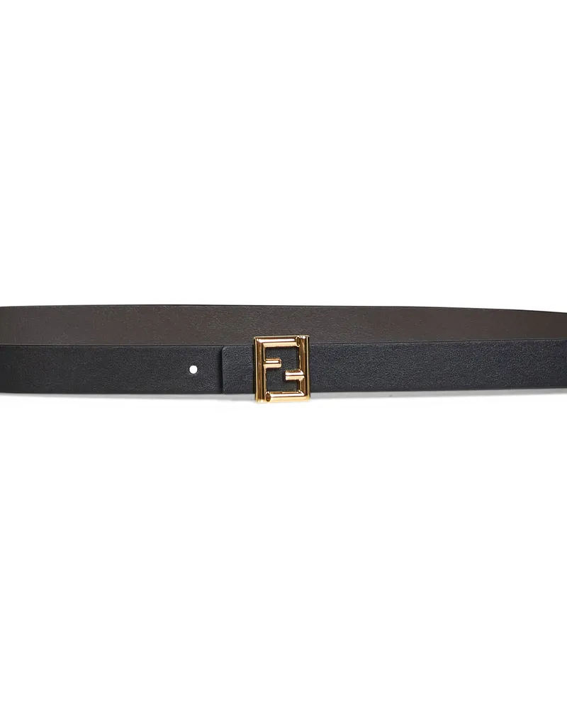 Fendi Reversible FF Logo Leather Belt — Black Black