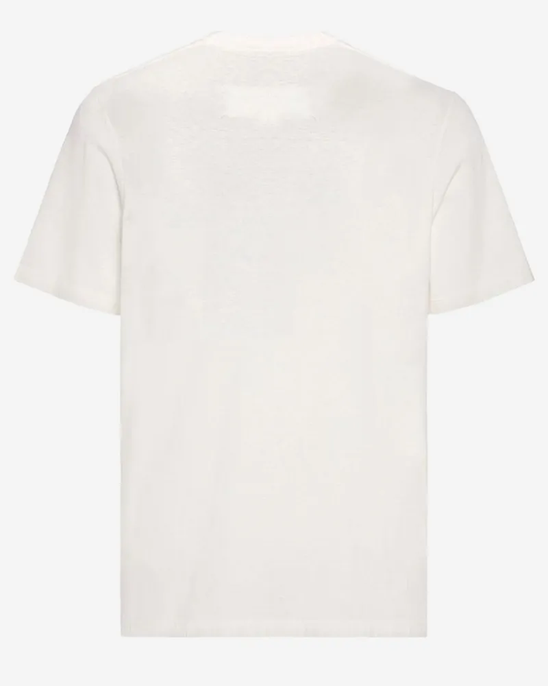 Maison Margiela Men's T-Shirt With Adhesive Tape Detail White Cotton T-Shirts And Polos White