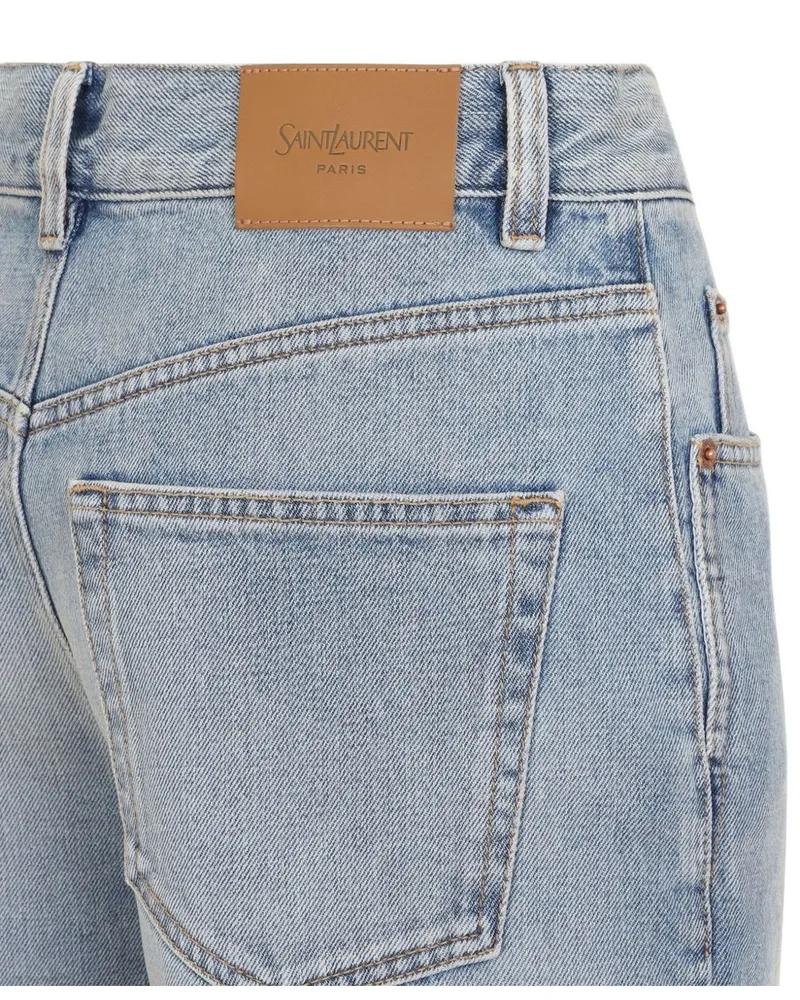 Saint Laurent Baggy Denim Jeans — Light Blue Light