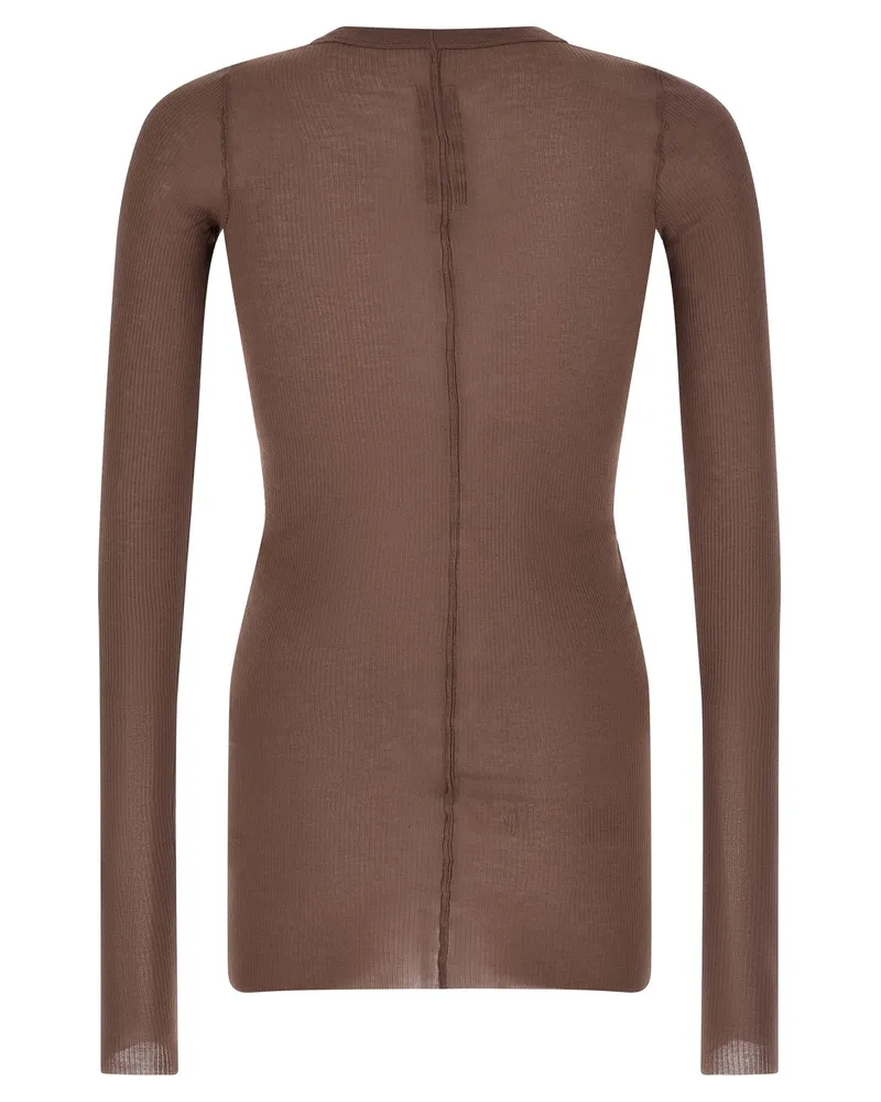 Rick Owens Men's Purple Viscose T-Shirt Brown