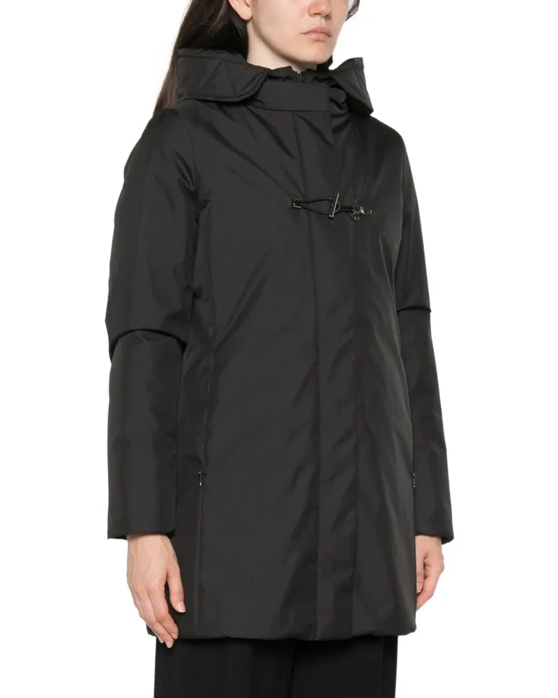 Fay Padded Parka Coat — Black Black