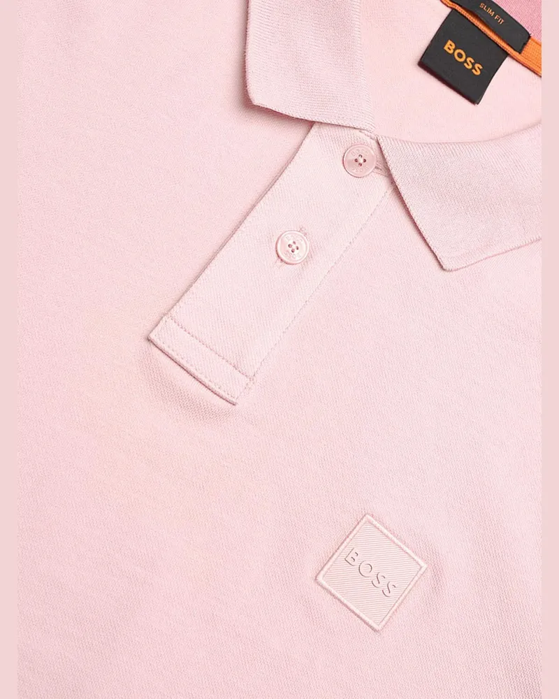 HUGO BOSS Stretch Cotton Polo Shirt — Pink Pink