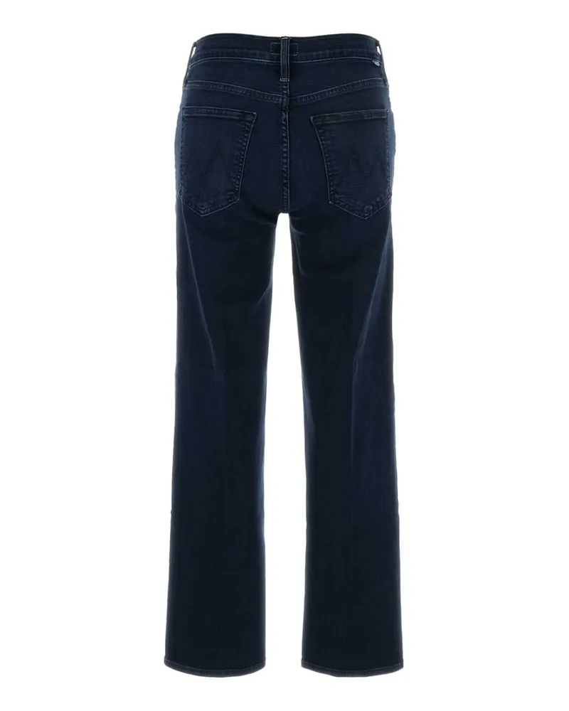 Mother Women's Blue Stretch Denim The Mid Rise Rumbler Jeans Blu Navy