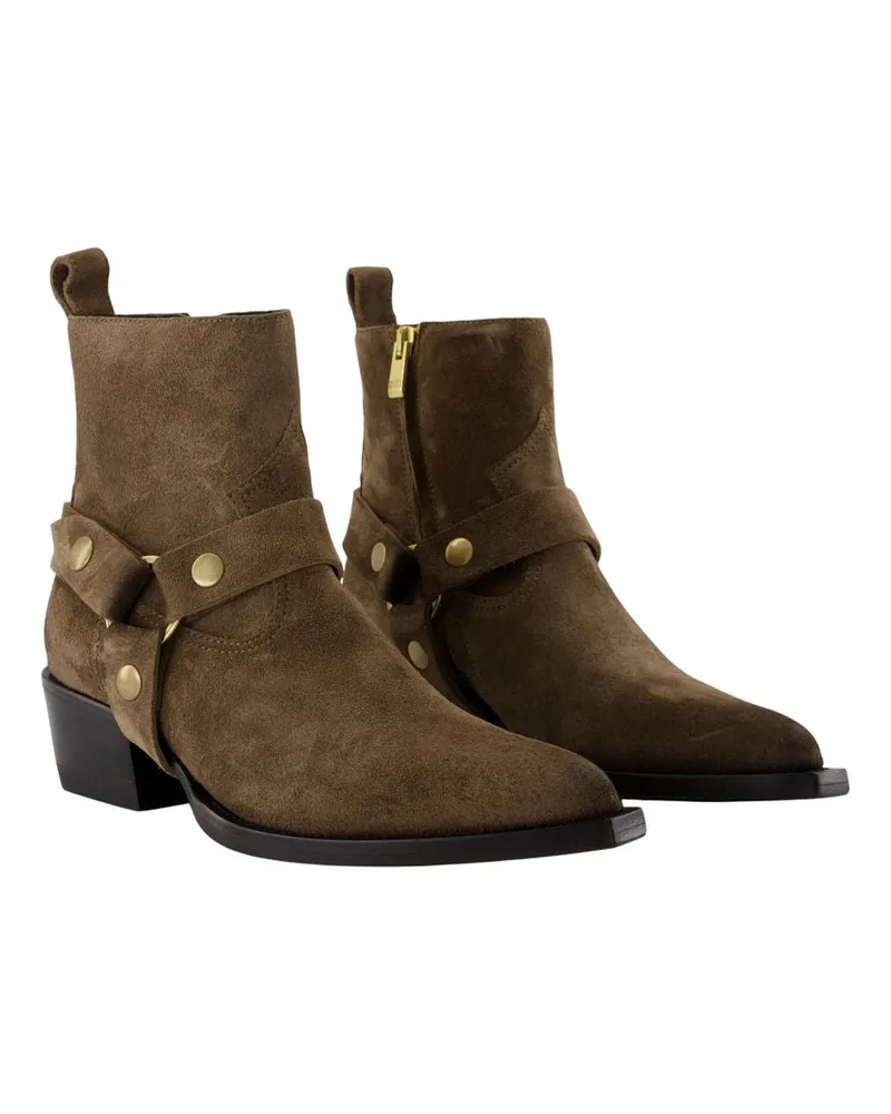 Golden Goose Women's Debbie Ankle Boot Khaki Calfskin Khaki