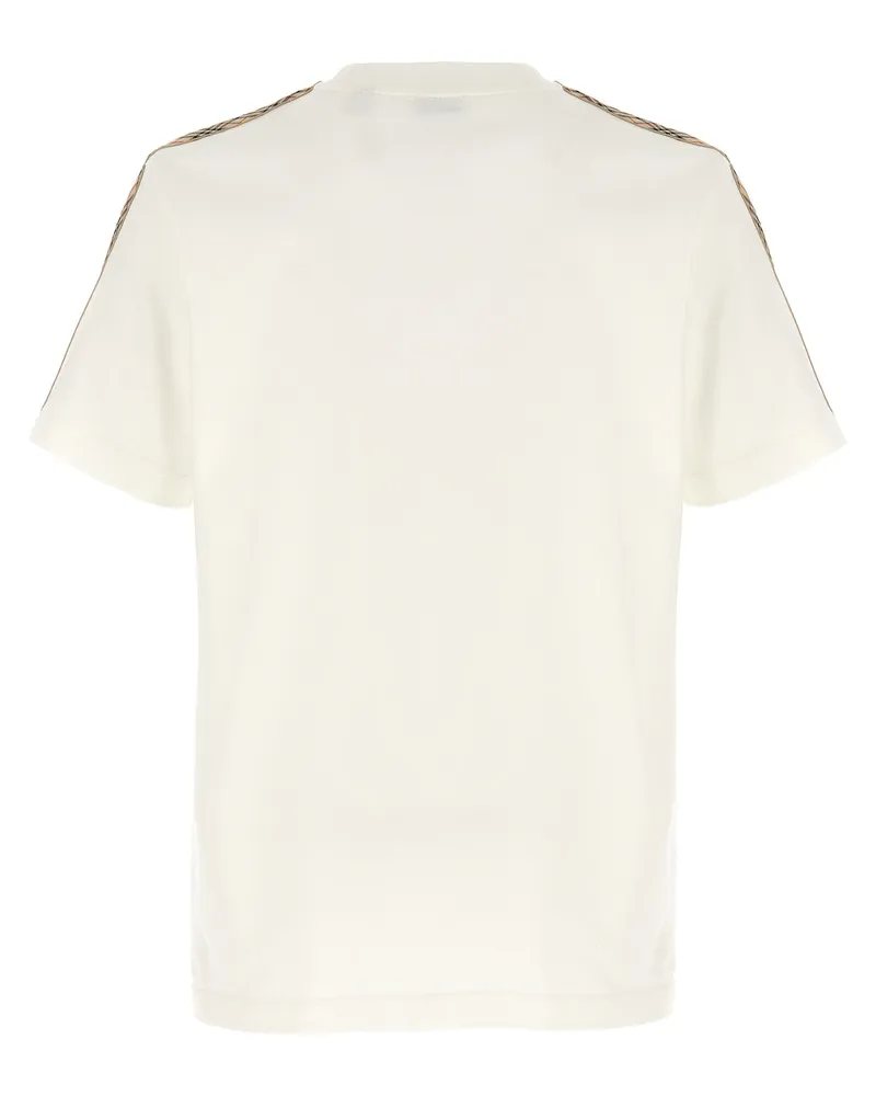 Burberry Equestrian Knight Embroidered T-Shirt — White 