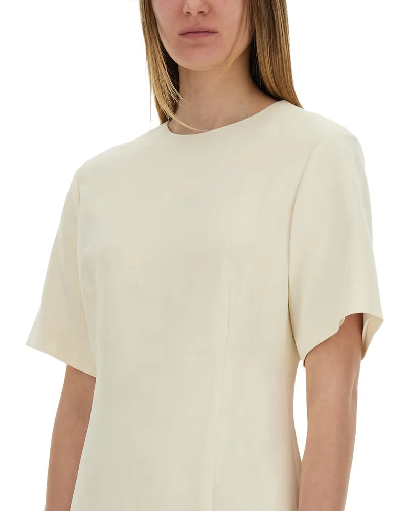Theory Boxy Short Triacetate Dress — White White