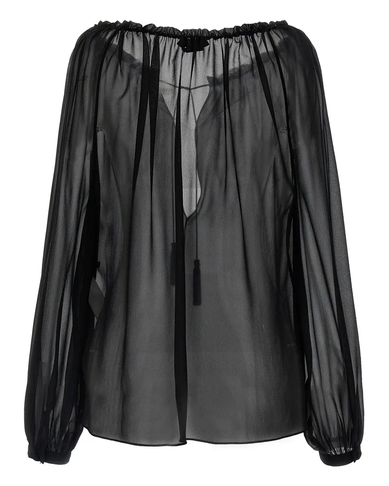 Tom Ford Women Black Silk Blouse Black
