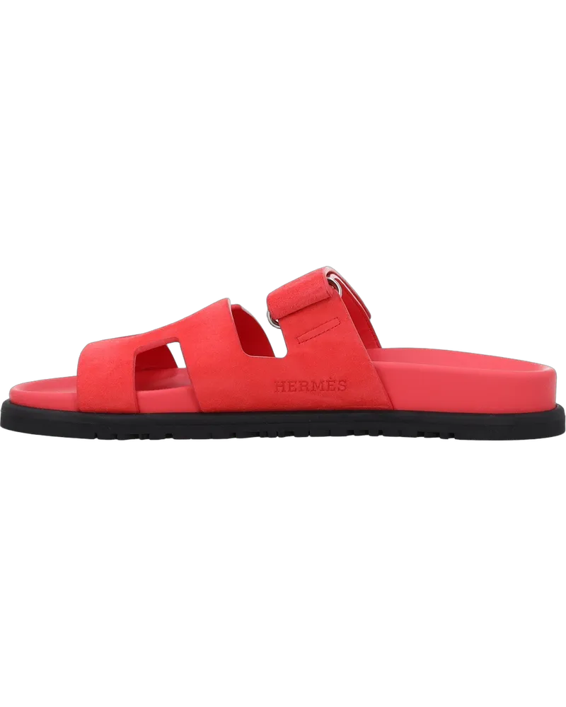 Hermès Chypre Sandals — Vermilion Pink Red