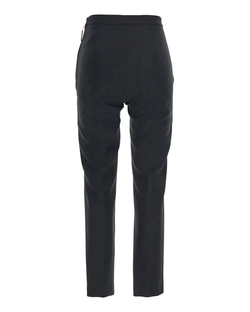 Elisabetta Franchi Women's Black Trousers With Flap Pockets Polyester Black