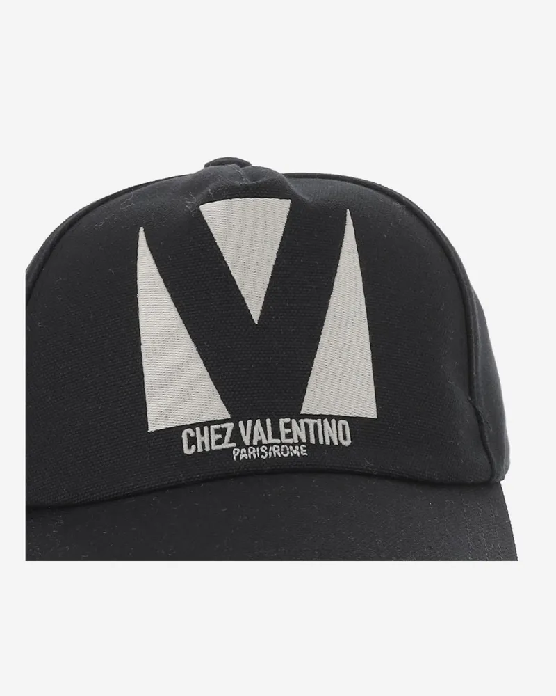 Valentino Garavani Men's Embroidered Cotton Baseball Hat Black Black