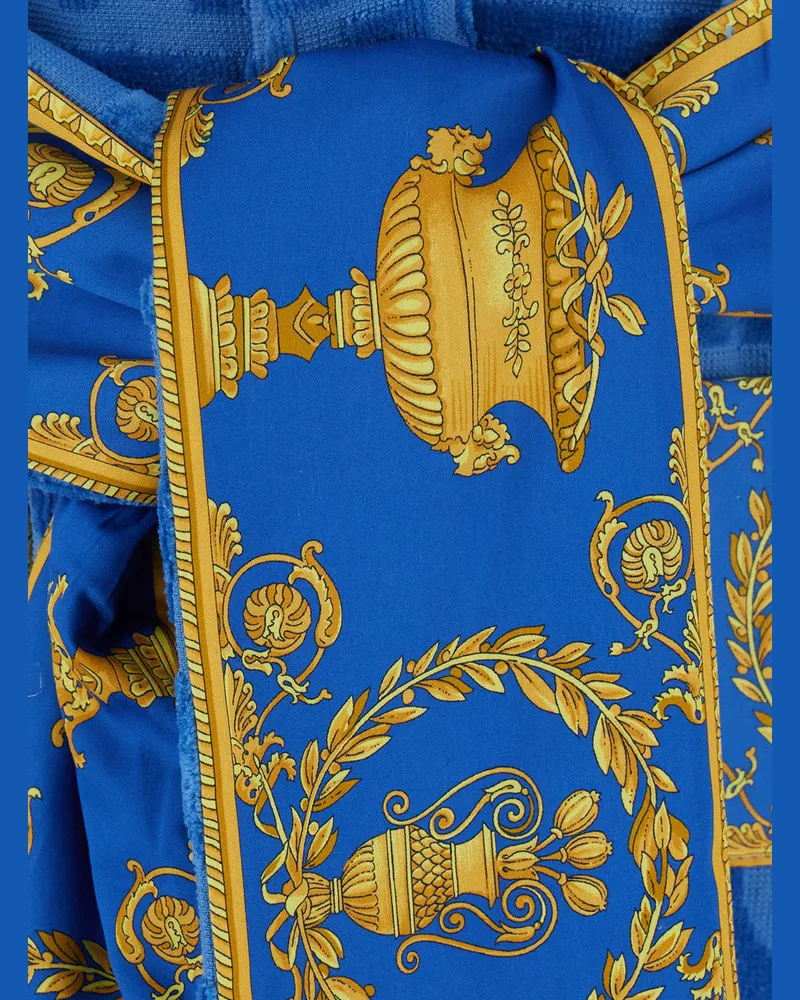 Versace Unisex Bathrobe I Heart Baroque Blue Cotton Towels & Bath Robes Blue