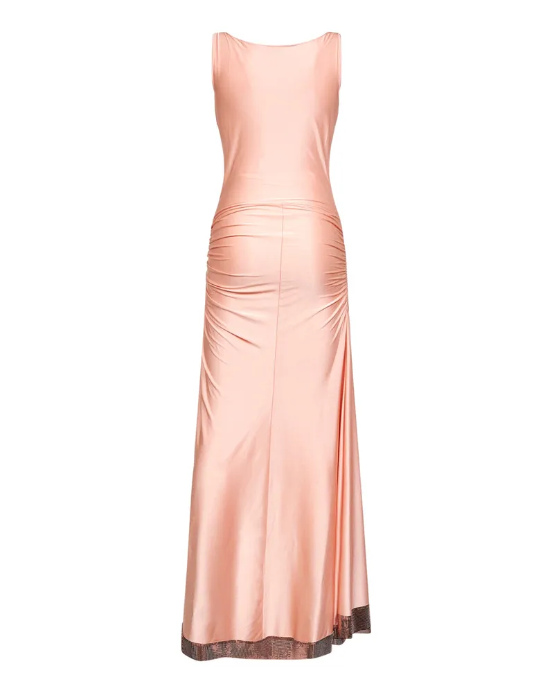 Paco Rabanne Women's Pink Jersey And Mesh Long Dress Pink