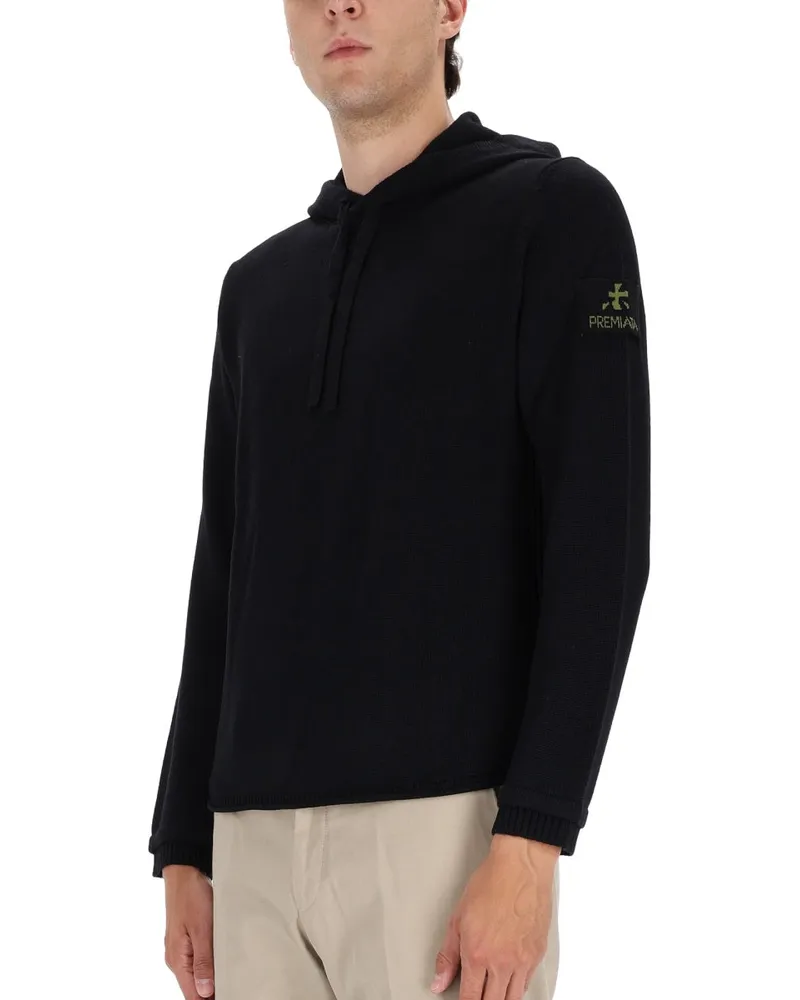 Premiata Virgin Wool Hooded Sweater — Black Black