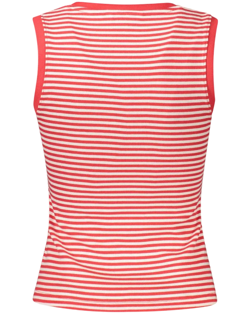 Tommy Hilfiger Striped Cotton Tank Top — Red Red