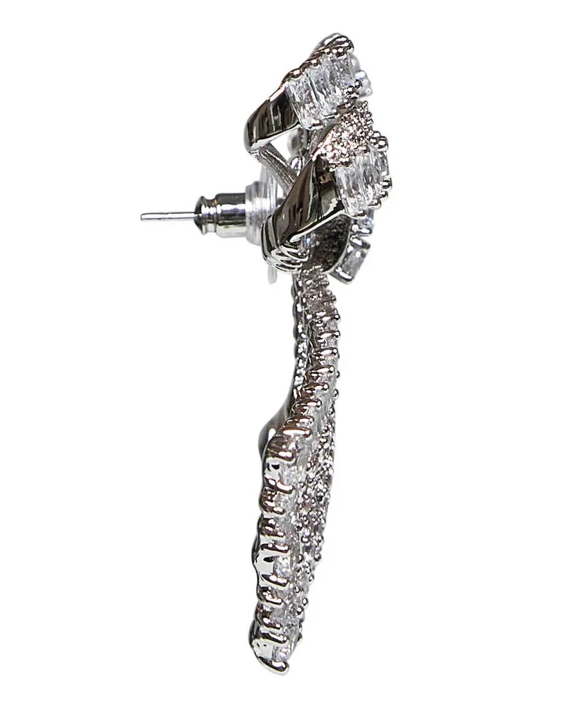 Self-Portrait Women's Earrings, Crystal Bow, Silver Silver