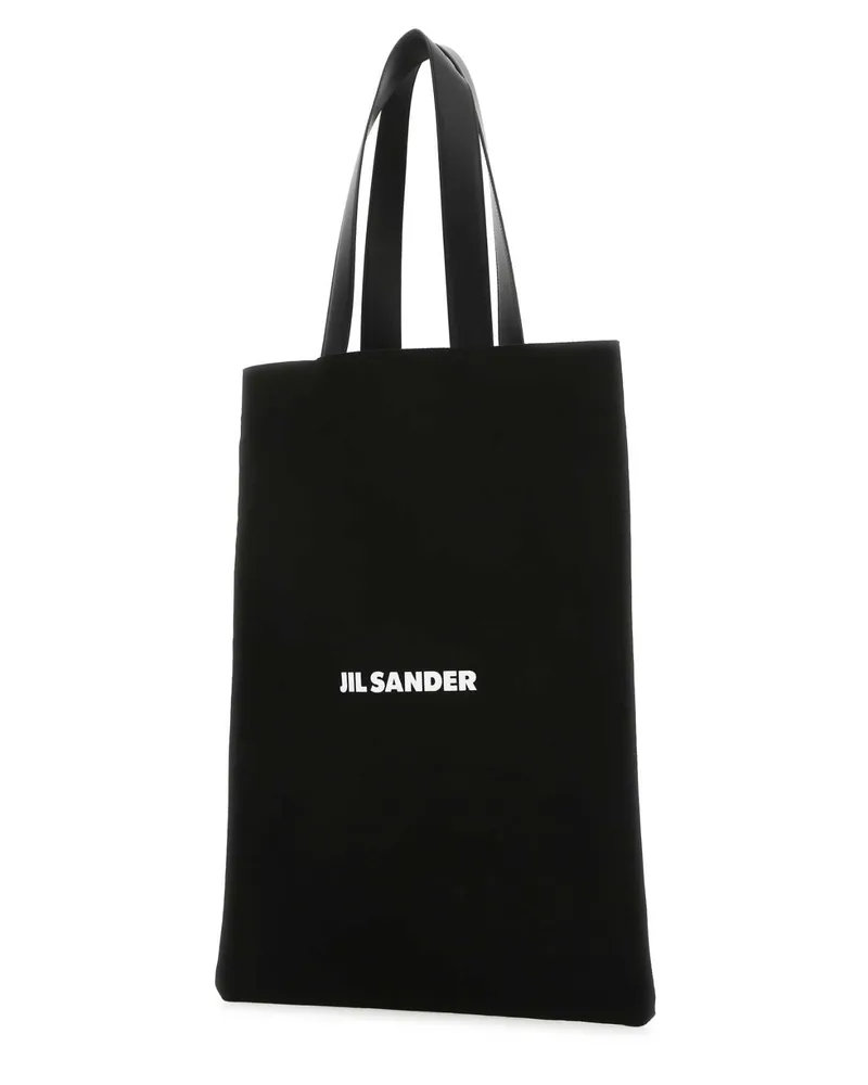 Jil Sander Women's Black Canvas Shopping Bag 001 Exterior: Cotton Linen Calf Borse A Mano Black