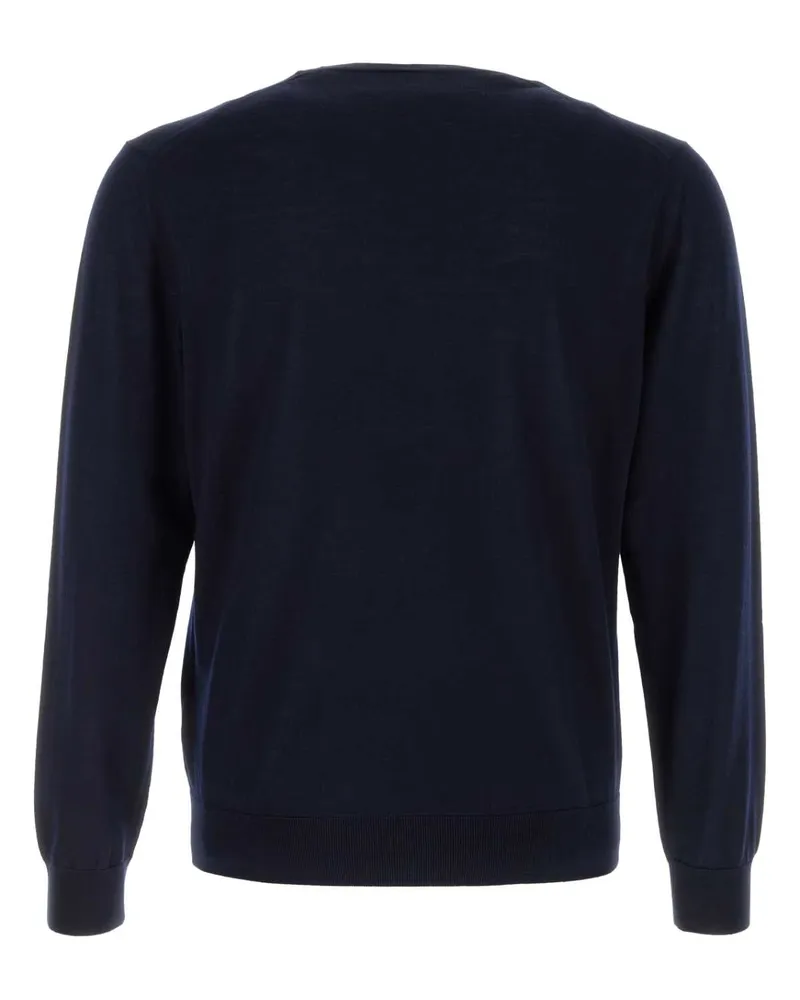 Prada Men's Midnight Blue Wool Sweater Bleu Exterior: Virgin Maglieria Navy