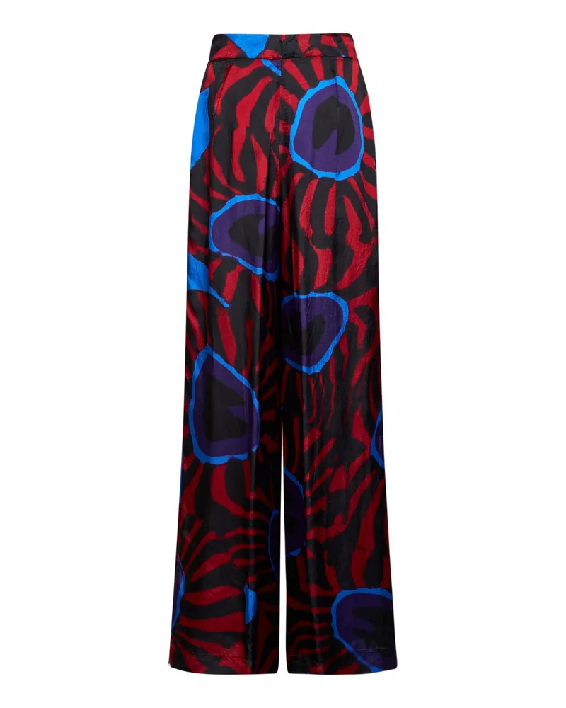 Dries van Noten Women's Trousers Pamplona Marbled Clay Multicolour Canvas Multicolor