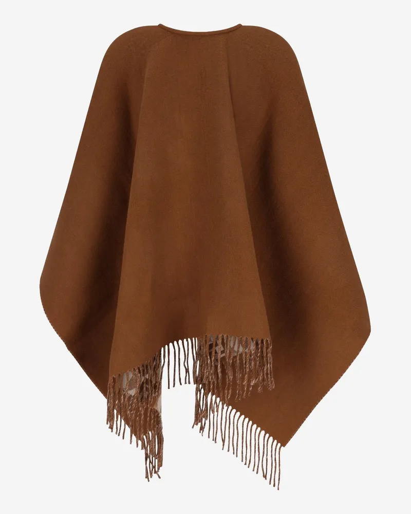 Fendi Women's Wool And Cashmere Cape Capes Jacket Brown