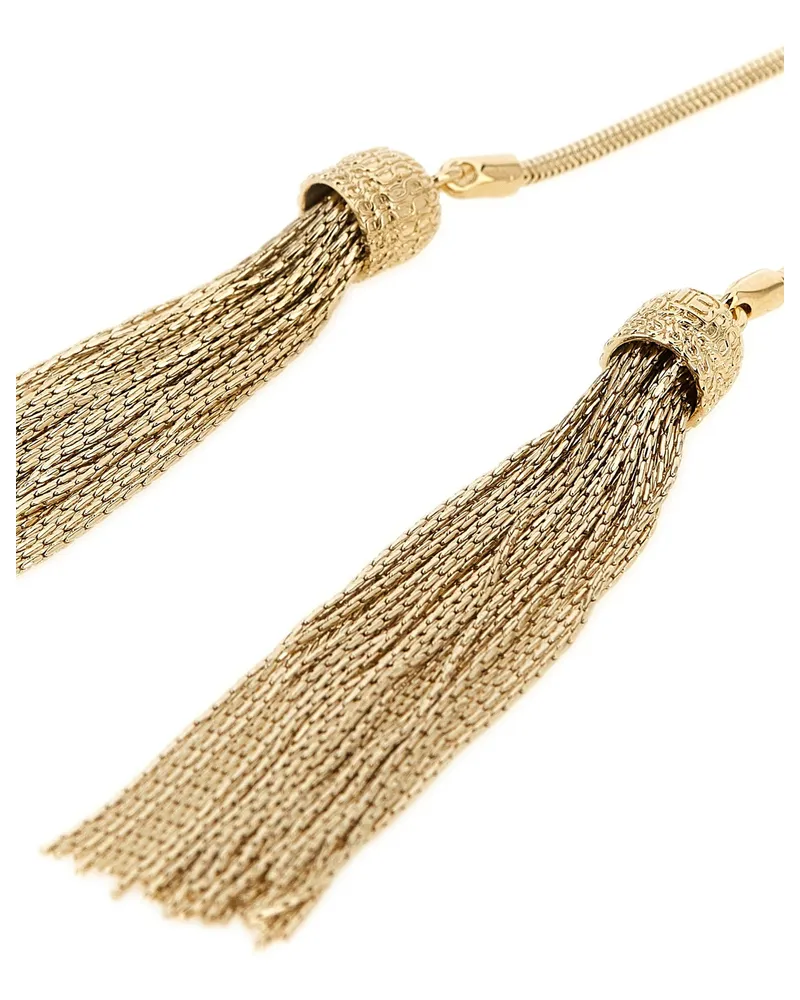 Balmain Snake Chain with Tassel Necklace — Gold Gold