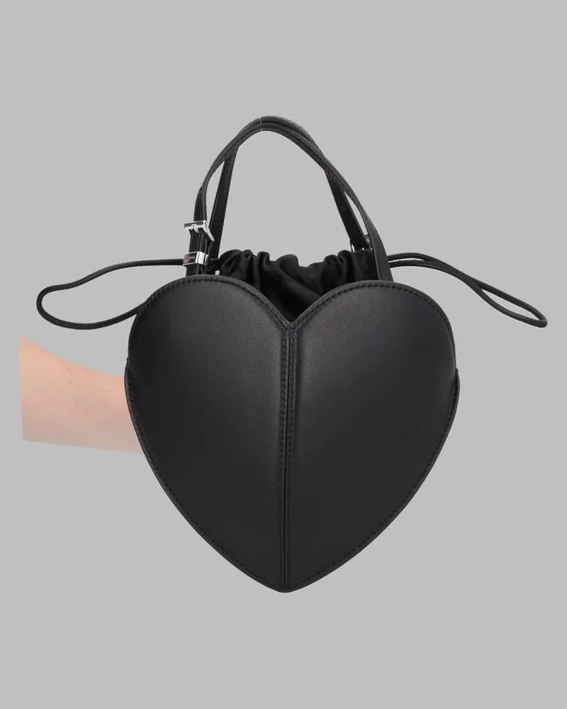 ROTATE Birger Christensen Women's Leather Handbag Heart Black Sheep Handbags Hand Bags Black