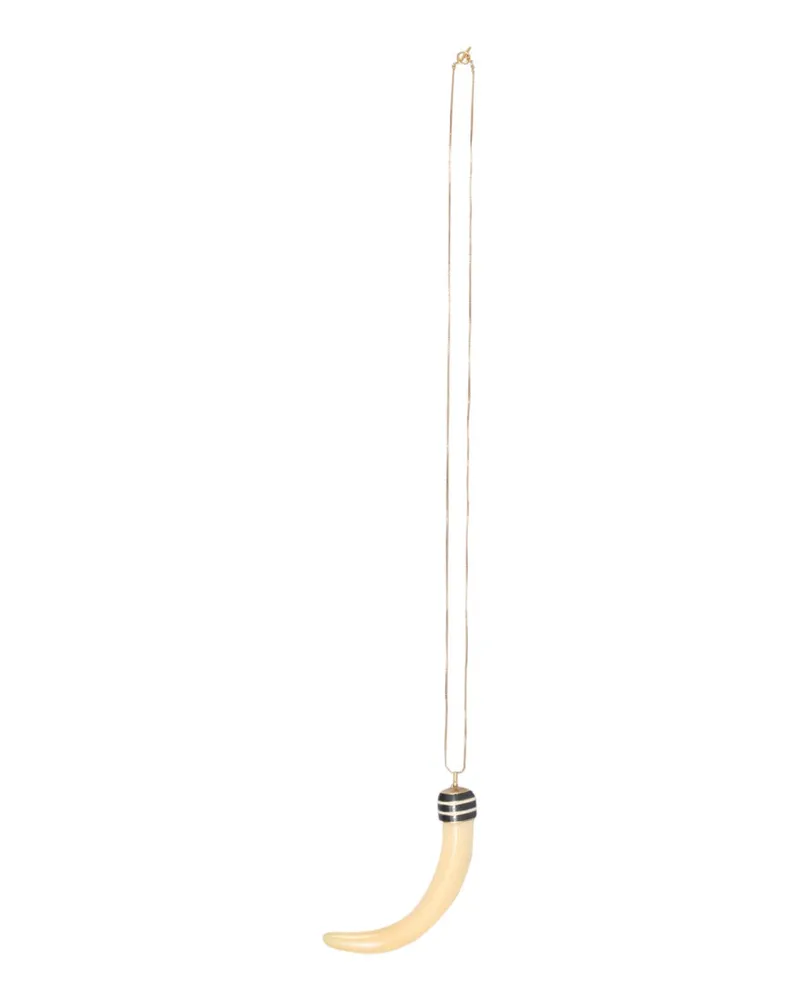 Tory Burch Horn Resin Pendant Necklace — Ivory Ivory