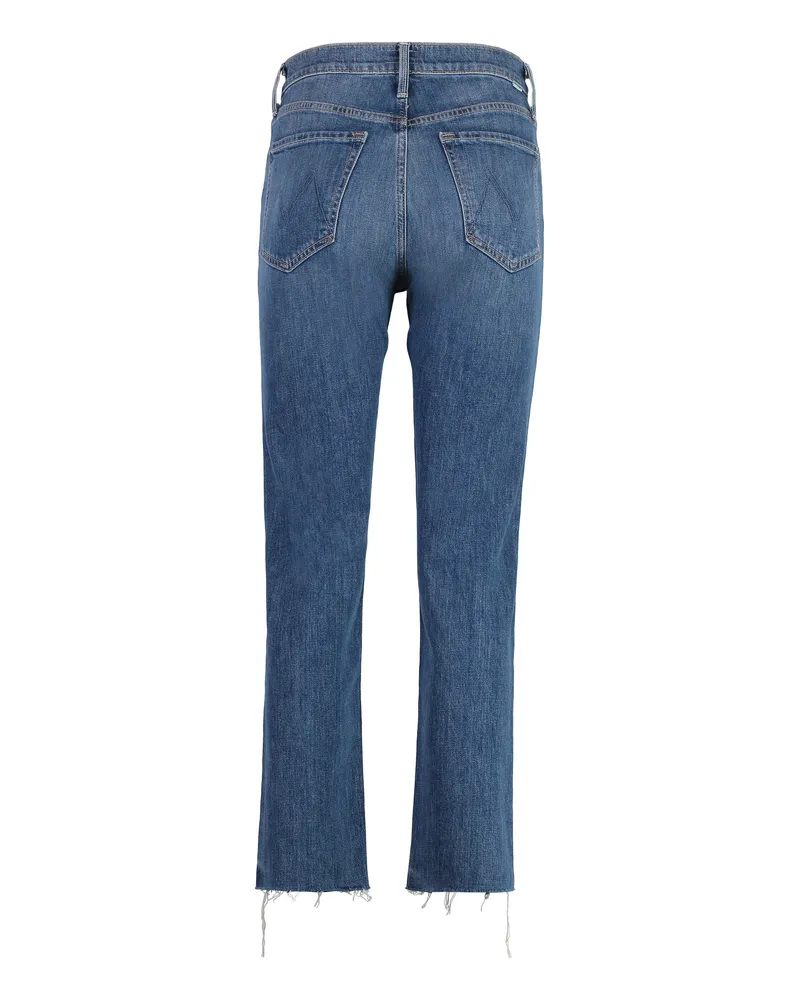 Mother Women's Tomcat Cropped Skinny Jeans Denim Cotton Blue