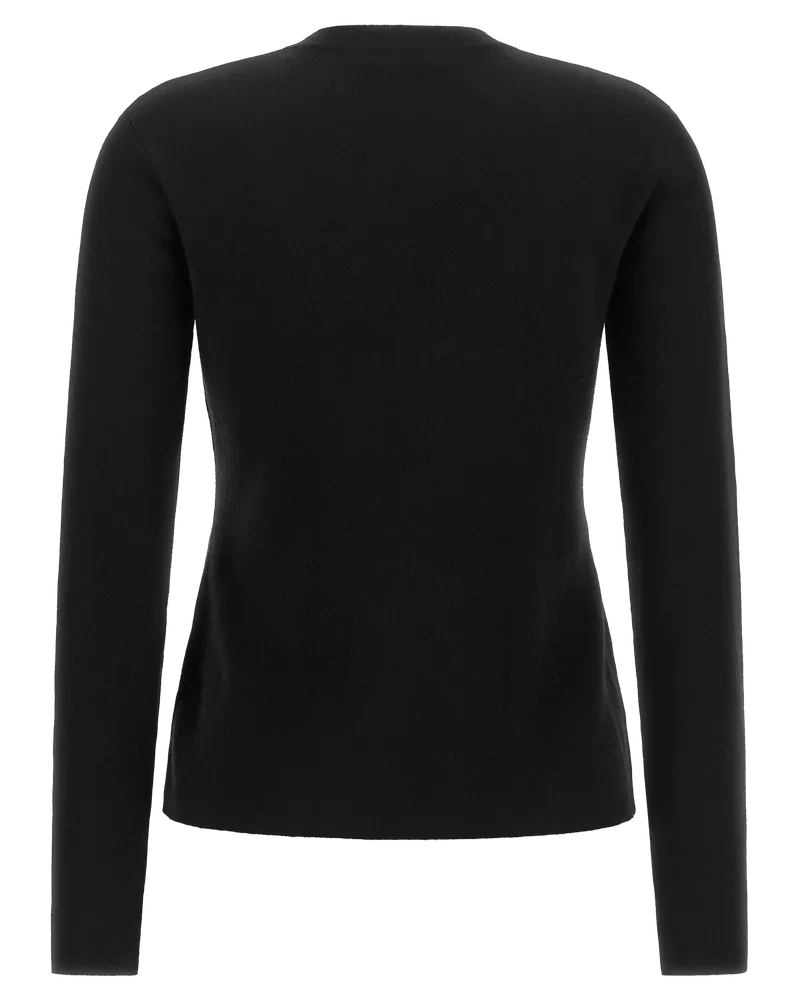 Max Mara Virgin Wool Crewneck Sweater — Black Black