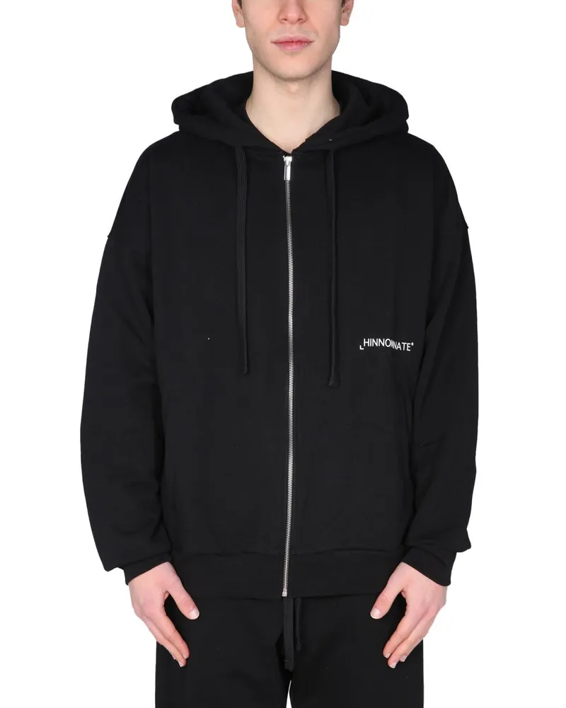 HINNOMINATE Zip-Front Cotton Sweatshirt — Black Black
