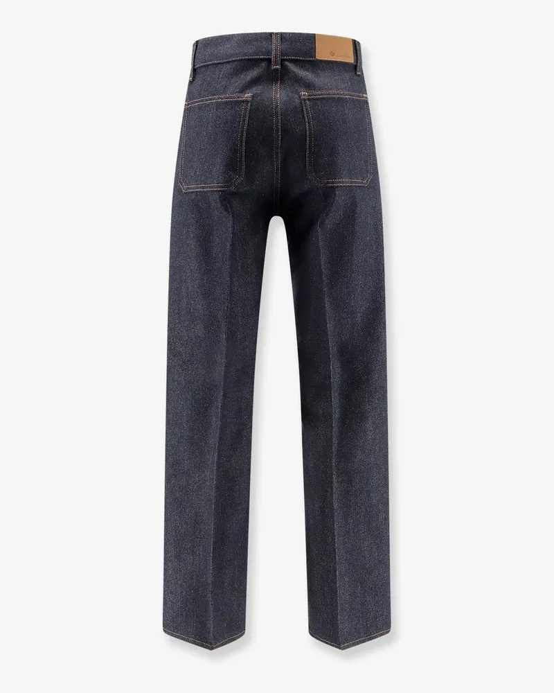 Loro Piana Women's Flared Jeans Max Cotton And Cashmere Blue Blue