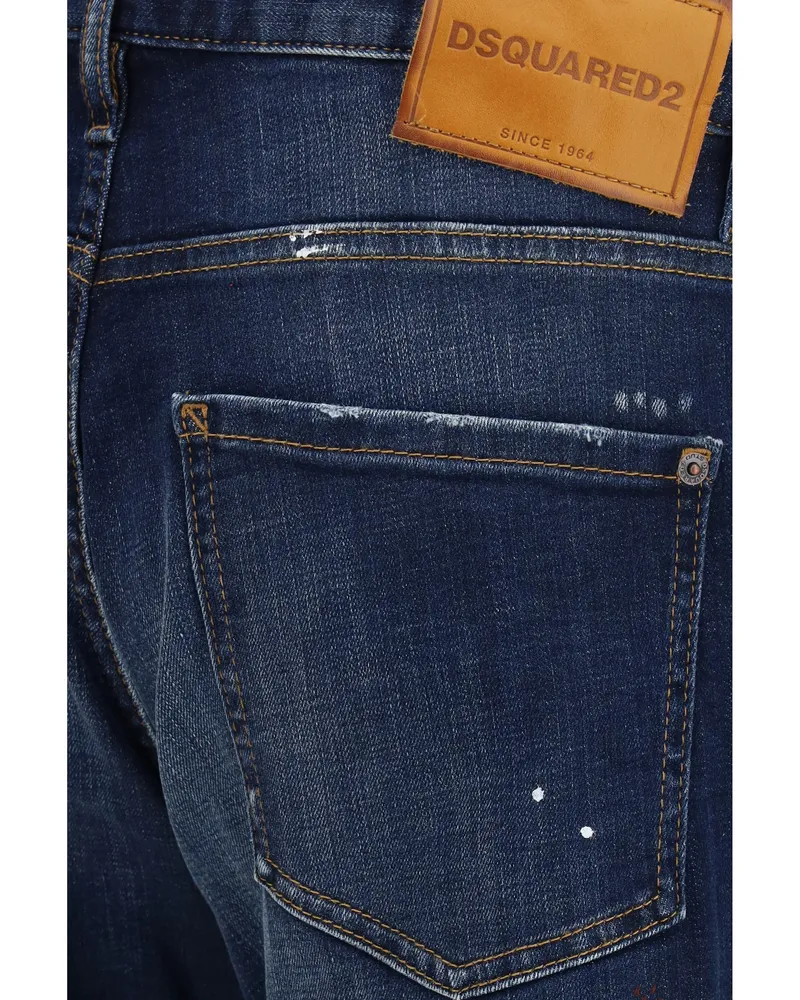 Dsquared2 Men's Jeans Teddy Navy Blue Cotton Navy