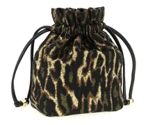 Metallic Animal Print Jacquard Mini Bag — Black