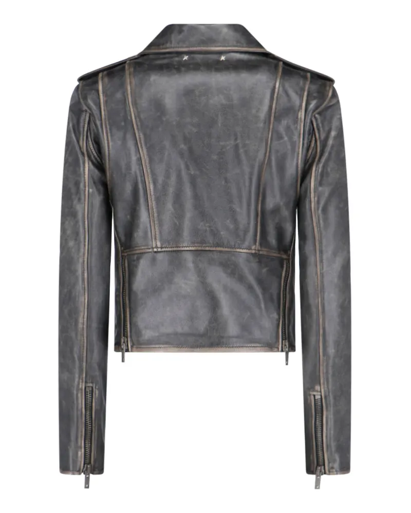 Golden Goose Women's Jackets Black Cow Leather Gray