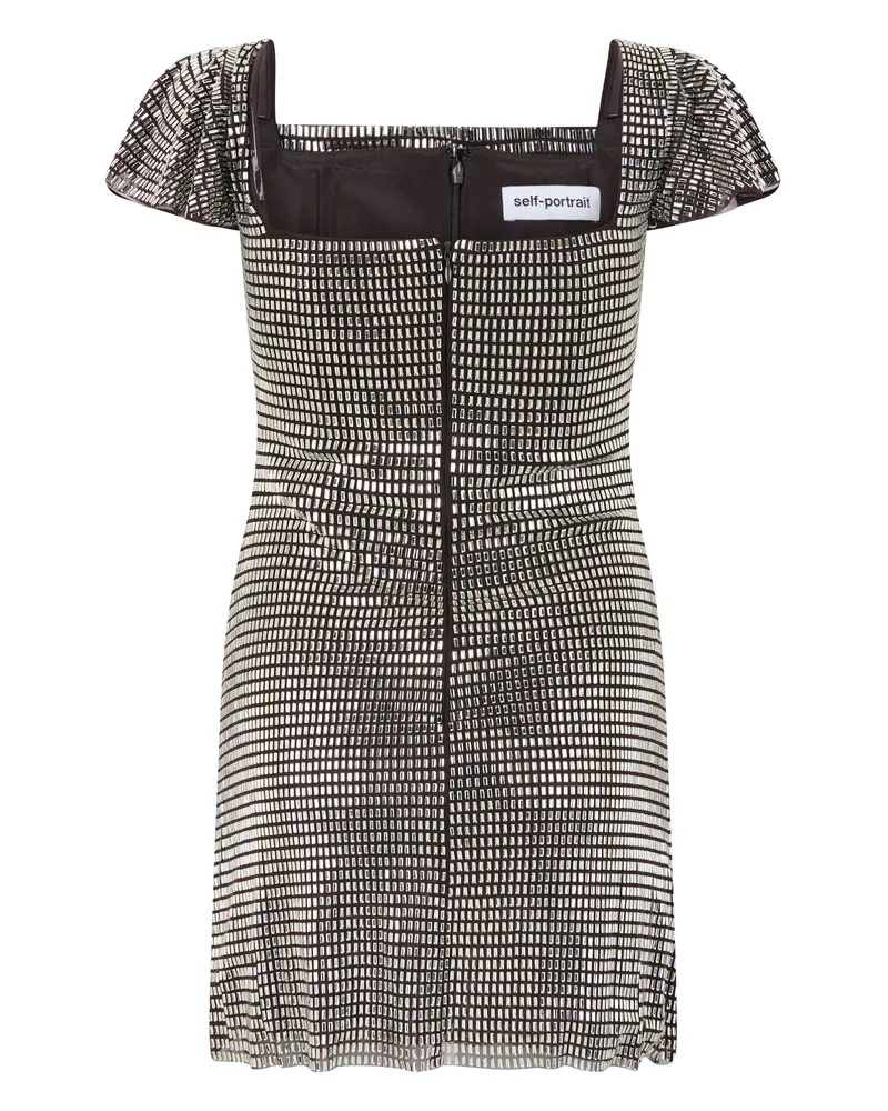 Self-Portrait Tulle Rhinestone Dress — Gray Gray