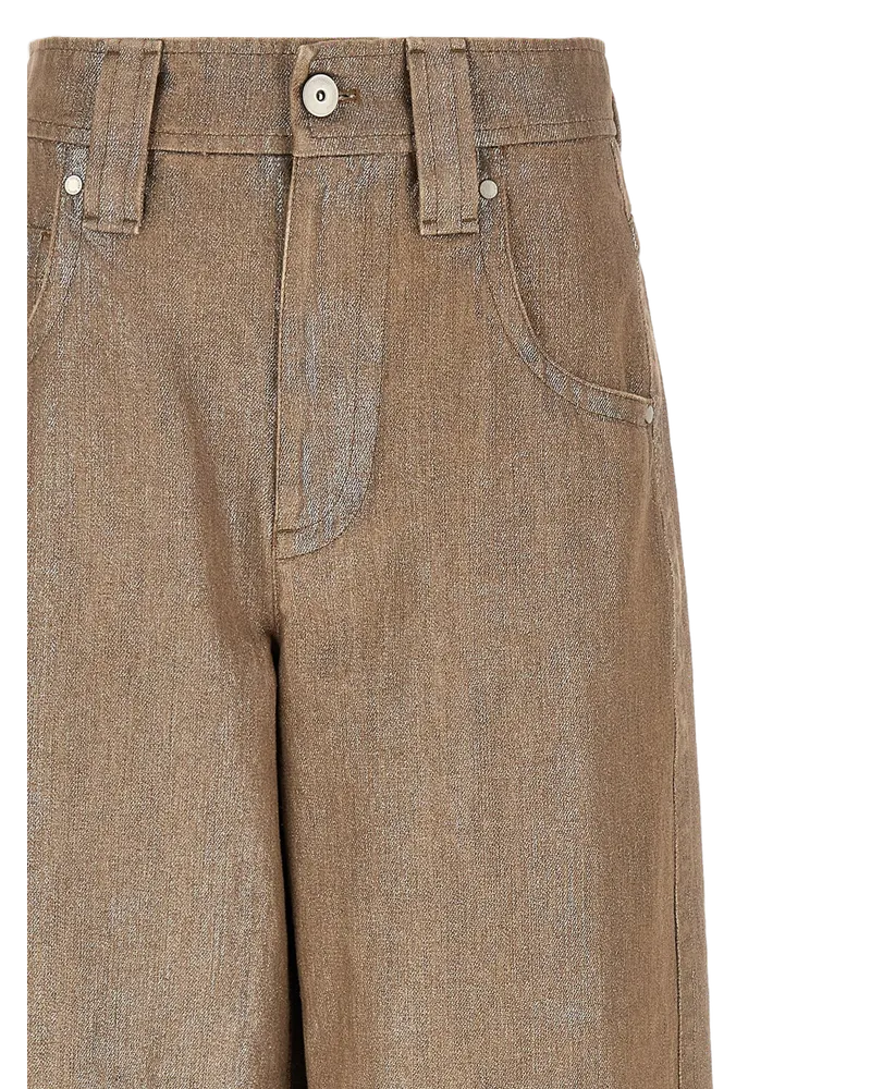 Brunello Cucinelli Baggy Jeans — Beige Beige