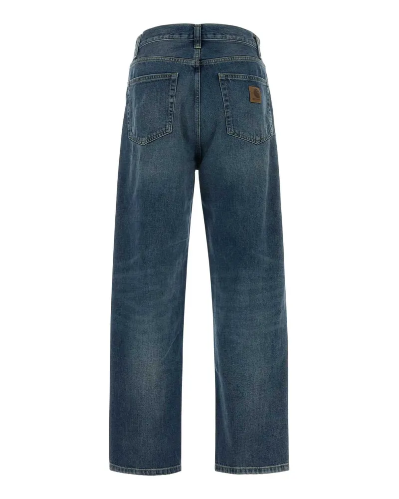 Carhartt WIP Men's Denim Aaron Pant Bluedarkusedwash Exterior: Cotton Pantaloni Blue