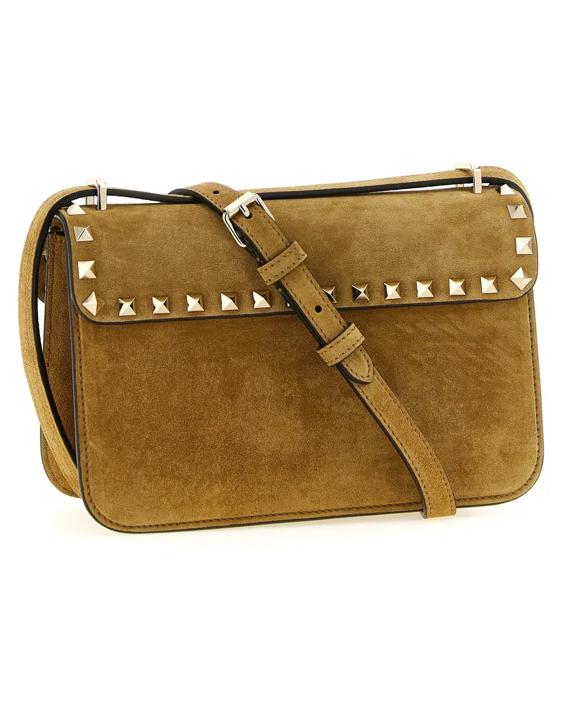 Valentino Garavani Rockstud Shoulder Bag — Beige Beige