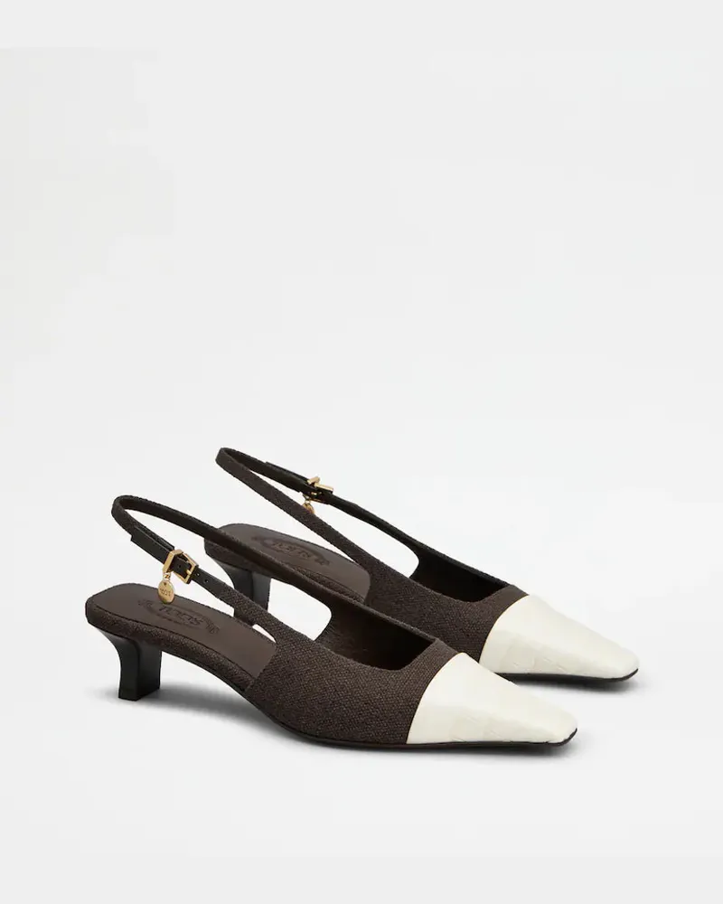 TOD'S E26 Slingback Heel — Charcoal 