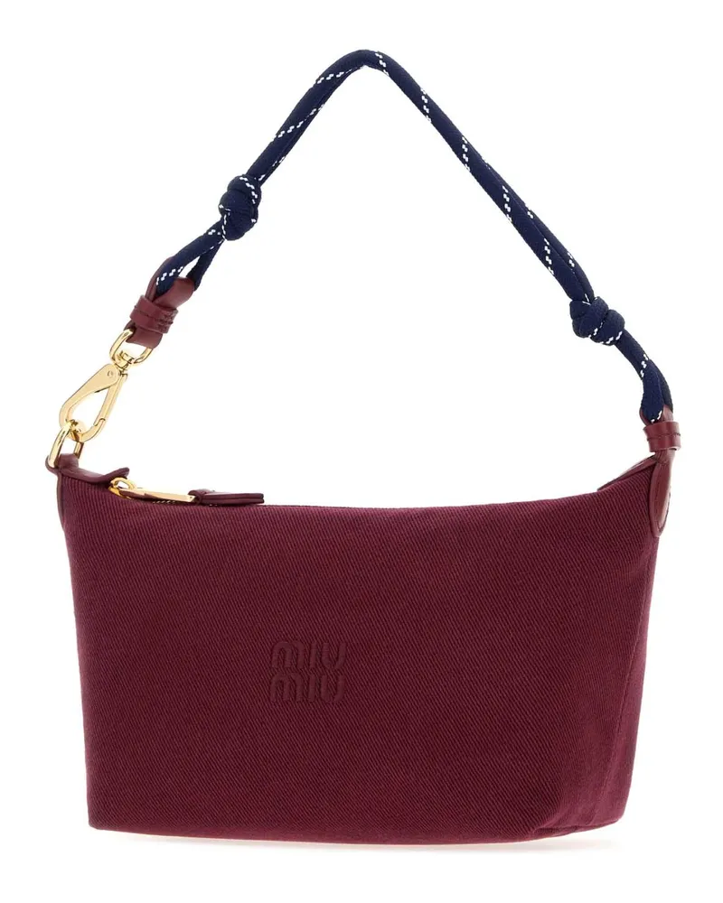 Miu Miu Women's Tyrian Purple Gabardine Handbag Cerisebaltico Beauty Perfumes Burgundy