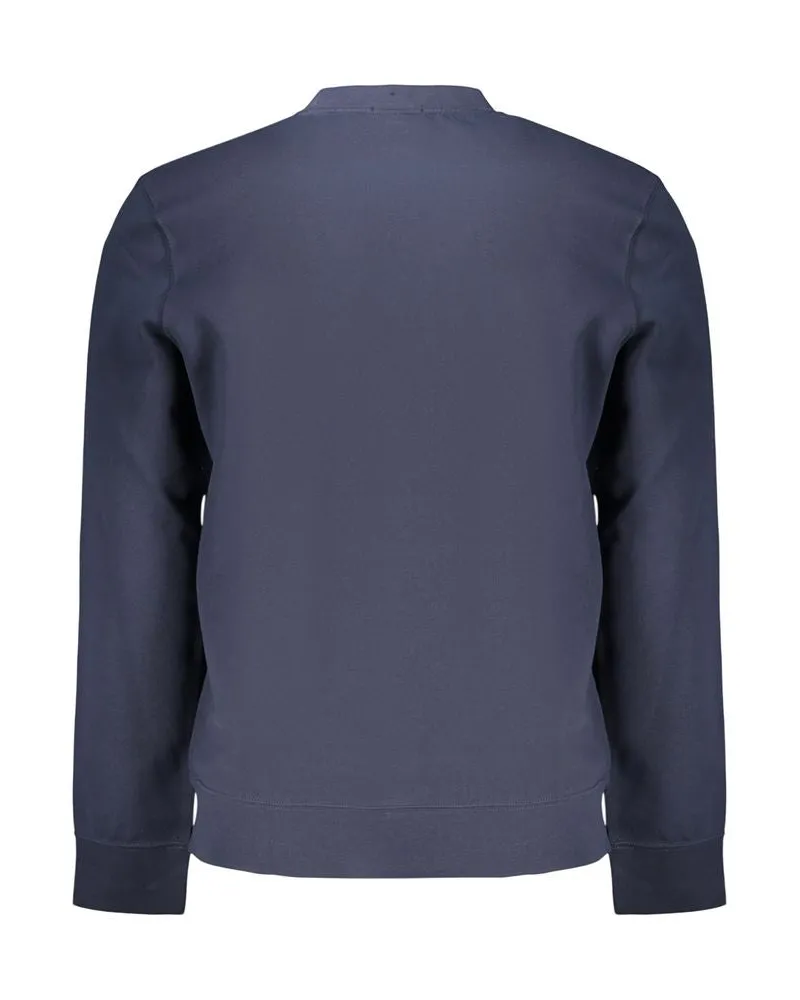 Calvin Klein Logo-Embroidered Cotton Sweatshirt — Blue Blue