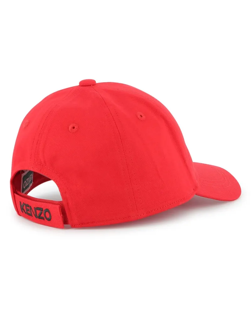 Kenzo K61212K_968 Logo-Embroidered Cotton Beanie — Red Red