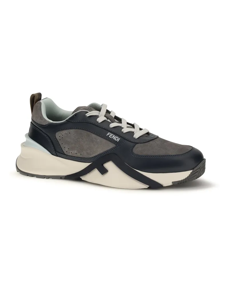 Fendi Men's Flow Sneakers Blueber+cenere+menta Black