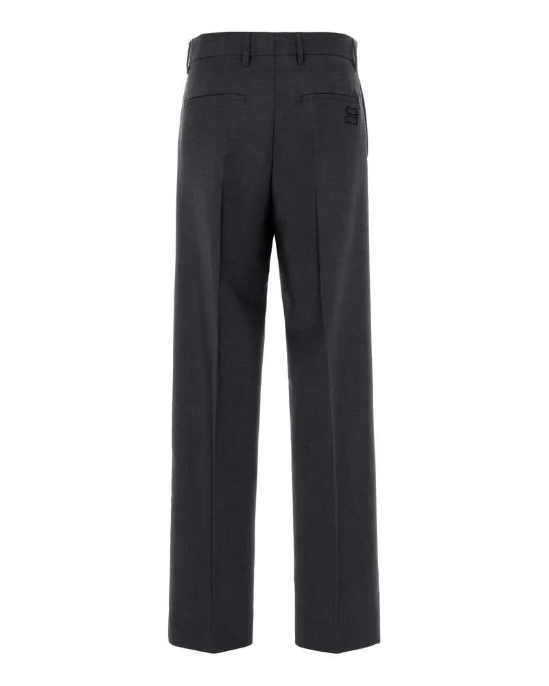 Miu Miu Women's Charcoal Mohair Blend Pant Antracite Exterior: Virgin Wool Pantaloni Gray