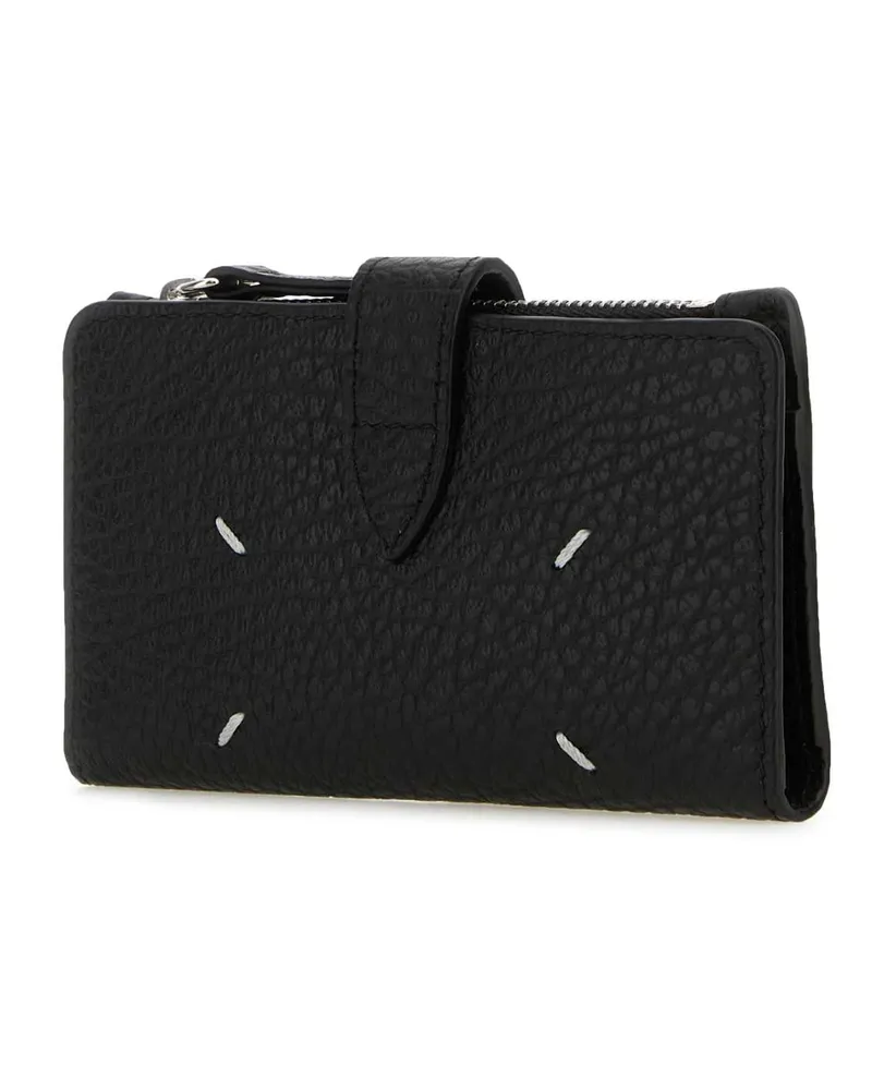 Maison Margiela Women's Black Leather Wallet Portafogli Black