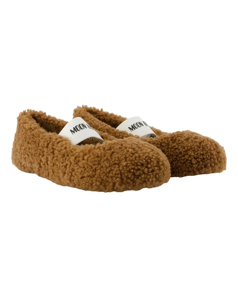 Moon Boot Women's Ballerinas -  Leather Brown Cowhide Shoes Flat-Shoes Brown